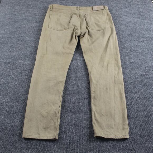 Burberry Jeans Mens 34R Khaki Twill 5-Pocket Chino Straight Leg Casual Workwear - Picture 2 of 14